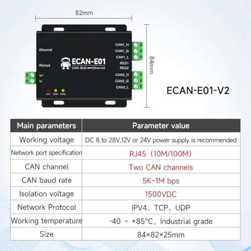 Convertidor CAN a Ethernet ECAN-E01 para eliminar limites de distancia 5