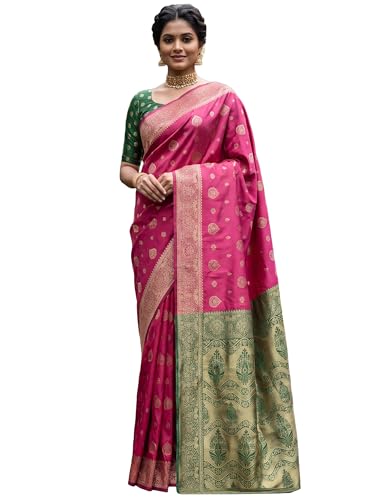 Image of AKHILAM Women's Kanjivaram Pure Soft Silk Saree For Women Saree With Unstitched Blouse Piece |Soft banarasi saree for women|silk saree pure silk