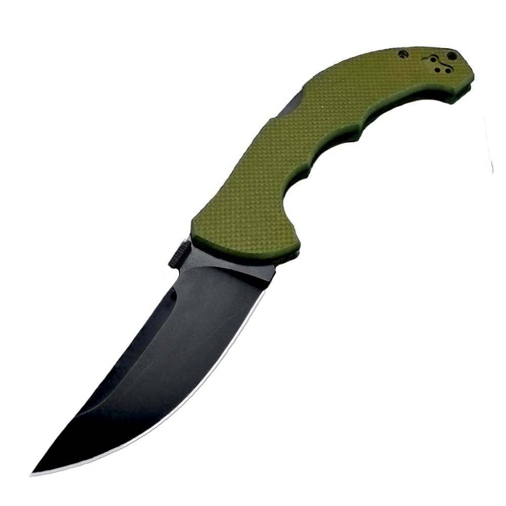 Klappmesser 9" schmales taschenmesser robust aus stahl S35vn & Grün G10, Outdoor Edc Messer, Klein Jagdmesser Survival, tragbare camping messer, Scharfes Einhandmesser mit clip, Geschenk für Männer