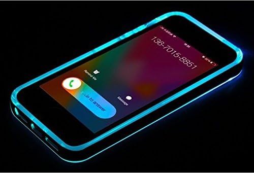Navy Call LED Flash Clear TPU Back PC Hard Frame Case Cover For iPhone 6