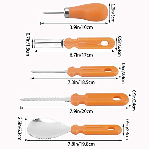 Halloween Pumpkin Carving Tools,Elmchee Halloween Jack-O-Lanterns 13 Piece Professional pumpkin cutting supplies tools… - Image 5