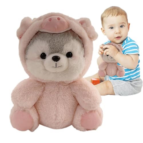 Generico Peluche Husky de peluche suave y transformado para mascotas | Koala Pig Fox Dinosaur Husky Dolls, para dormir calmante, peluche para perros relleno