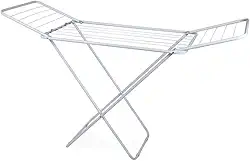 Varal De Chão Dobrável Slim Com Abas Laterais Leve e Compacto Estrutura Resistente Antiferrugem