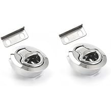 Boat Flush Pull Hatch Latch, Stainless Steel Marine Slam Latch Lock for RV Trailer Door Locks 2, White