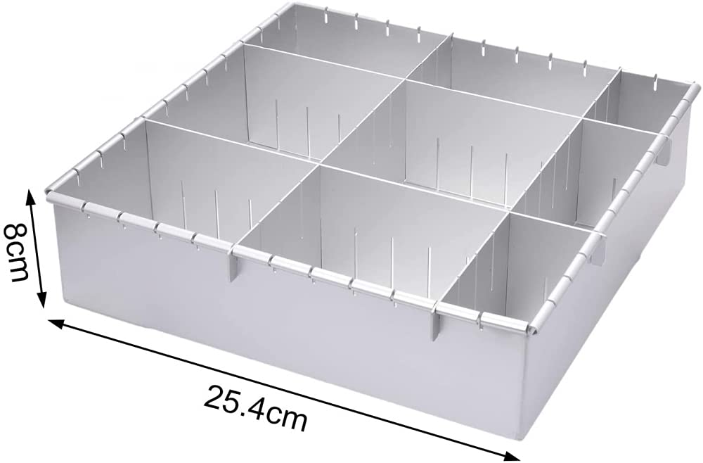 CLQ Rechteckiger Backrahmen, Rechteckige Kuchenformen Mit Teiler, Verstellbarer Rechteckiger Backrahmen Home Cooking Tools-10 Pouces