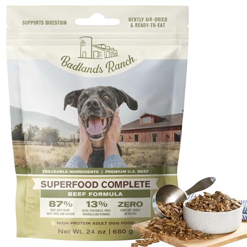 Superfood Complete, Adult Dog Food, Air-Dried, High Protein, Zero Fillers, Superfood Nutrition by Katherine Heigl (24 oz., Beef Formula)