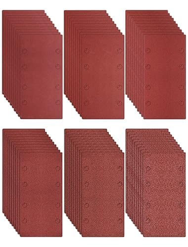 93x185mm Sandpaper Sheets Assorted 150/180/240 Grit, 30Pcs Hook and Loop Sander Pads for Electric Orbital Sanders - Ideal for Final Sanding & Paint Preparation