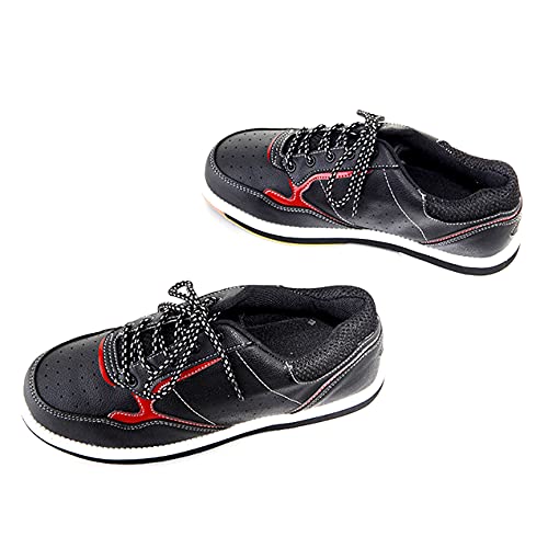 DAMANDO Bowling Shoes for Women, Ladies Leather Lawn Bowls Shoes Fashion Bowling Trainers,Black,7