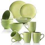 Vajilla: 6 platos llanos, 6 hondos y 6 de postre más Set 4P bowls 650ml más Set 4 mugs de 350 ML, en loza, funcionales, divertido y con un elegante diseño.