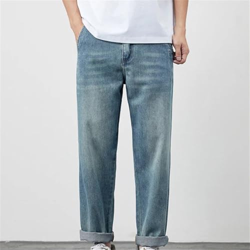 Men's Summer Thin Lyocell Jeans Classic Straight Wide Leg Denim Pants Casual Work Trousers Plus Size3