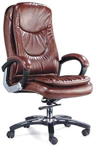 Mezonite Leatherette Ergonomic High Back Brown Cushion Office Chair Executive Revolving Boss Chair Working Office Chair(Brown)