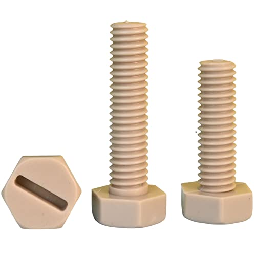 Lot de 2 boulons hexagonaux extérieurs en nylon beige M4 x 7 mm adaptés aux machines électriques, etc Cover