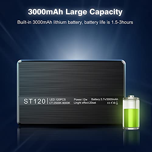 D&F Kamera-Videoleuchte, Eingebauter 3000-mAh-Akku, Dimmbare 2500-9000K LED-Kameraleuchte mit Videokonferenz… – Bild 5