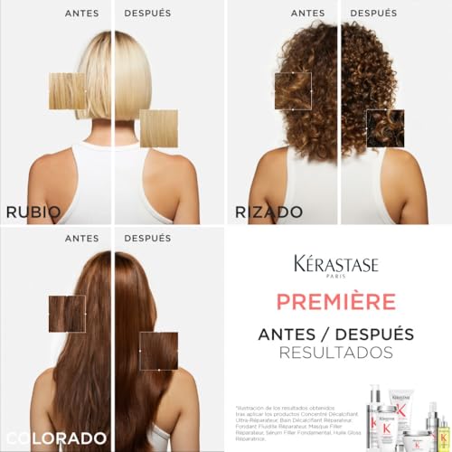 Kérastase, Première, Sérum reparador, Antiencrespamiento y protector térmico, Para cabello dañado, Sérum Réparateur Fondamental, 90 ml - imagen 3