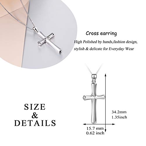 Cross Necklace Women Sterling Silver Religious Engraved Faith Hope Love Cross Pendant Necklace Jewelry Christmas Gifts for Women Unisex3