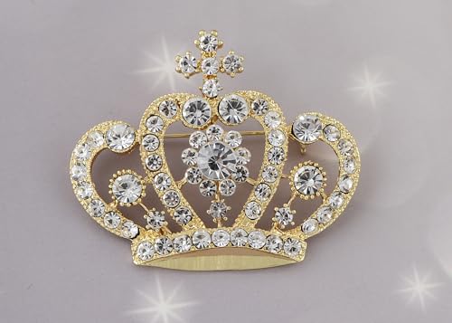 Image of Alilang Amethyst Purple Multi-Colored Crystal Rhinestone Royal Princess Queen Crown Brooch Pin
