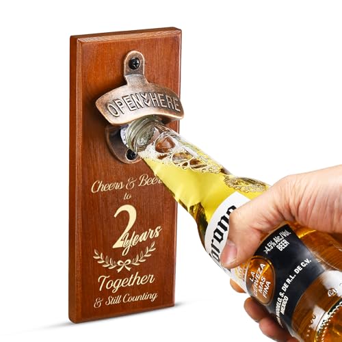 2 Two Years Anniversary for Men Gifts,2nd Second Wedding Anniversary Keepsake for Husband or Boyfriend,Cotton Aniversario Marriage Presents for Him Couple