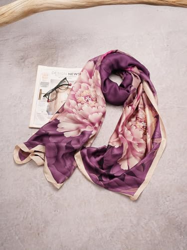 Image of CrossKulture Printed Poly Silken feel Scarf Stole for Women | Stylish, Soft, & Lightweight | Satin Feel Neck Scarf, Hair Scarf, Head Scarf for Women