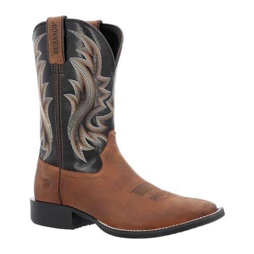 Durango Mens Shyloh Embroidered Square Toe Casual Boots Mid Calf - Black, Brown2