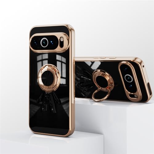 Coque Google Pixel 9A silicone noir protection arrière support anneau antichoc