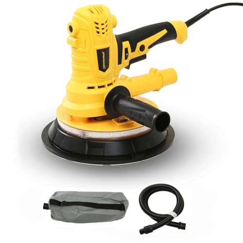 Image of TOMAHAWK T14692 Drywall Sander | Dry Wall Sander 900W, Copper Armature, 1400-2700RPM Variable Speed Control Switch Lock Feature 8 Hole vacuum and LED light