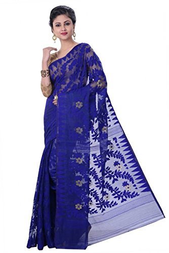Women's Pure Reshom Saree With Blouse (JMDNS-10 _Royal Blue_ 5.5mtr)
