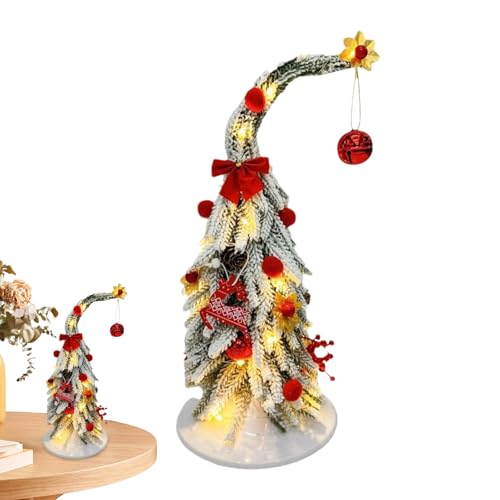 Árbol de Navidad de interior sin caída de hojas abeto de mesa realista de 35cm con LED 2