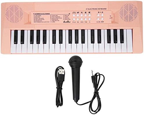 BF‑3738 Musical Electric Keyboard Piano with 37 Keys, Learning Keyboard Education Instrument with Adjustable Music Volume for Beginers (pink)