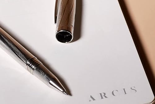 Arcis The Leeuwin Rollerball Pen, 925 Sterling Silver, With 2 Ink Refills - Luxury Pen For Journaling, Note Taking, Writing - Weighted Professional Pens - Premium Executive Pens #TOP7