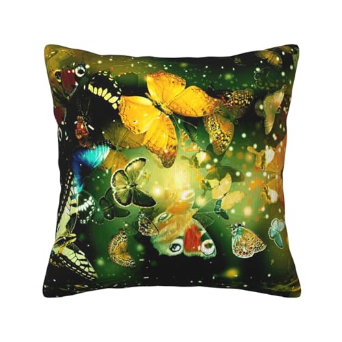 Housse de coussin en velours côtelé texturé de qualité supérieure style papillon - 2