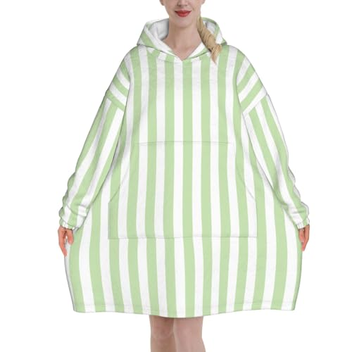 Sweat à capuche couverture rayé vert pour vos soirées cocooning et hivernales