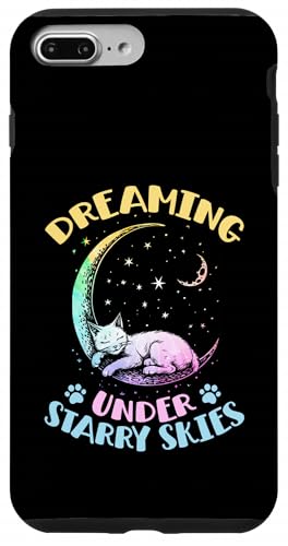 星空の下で夢見る猫は月に眠る スマホケース iPhone 7 Plus/8 Plus 用