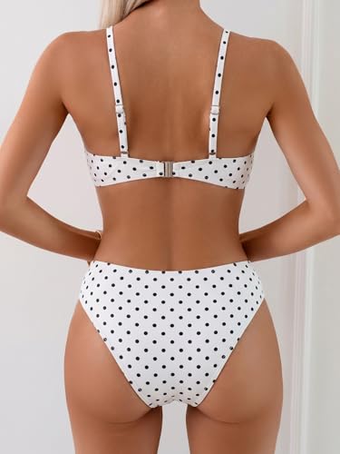 Image of Fanuerg Women's Triangle Bikini Sets O Ring Linked Two Piece Swimsuits Floral Printed Cheeky Bathing Suit