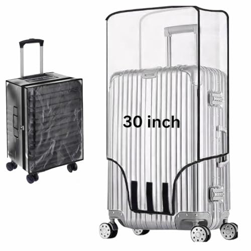 Image of HomeCloud 30-Inch Trolley Bag Cover /Suitcase Protector | Zippered Clear PVC Luggage Cover | Waterproof & Dustproof Storage & Travel Protection (Set of 1) (Transparent, 30 inch (Pack of 1))