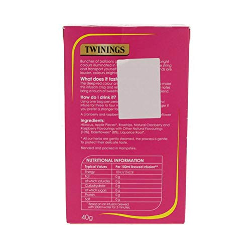 Image of Twinings Cranberry & Raspberry Green Tea, 1.41 Oz 40 G