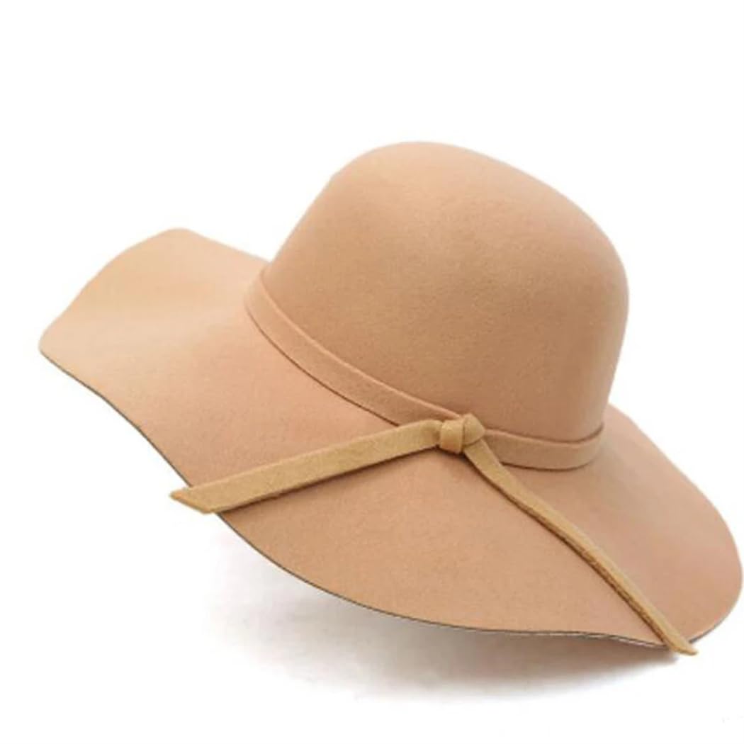 Cappello da chiesa cappelli invernali per le donne cappelli a secchiello morbido vintage a tesa larga in feltro di lana bombetta cappello Fedora cappello floppy