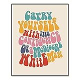 OFlyDesigns Carry Yourself With The Confidence Of A Mediocre White Man, Feminist Wall Art, Affirmation Print, Unframed (11X14 INCH, Multi-Color)