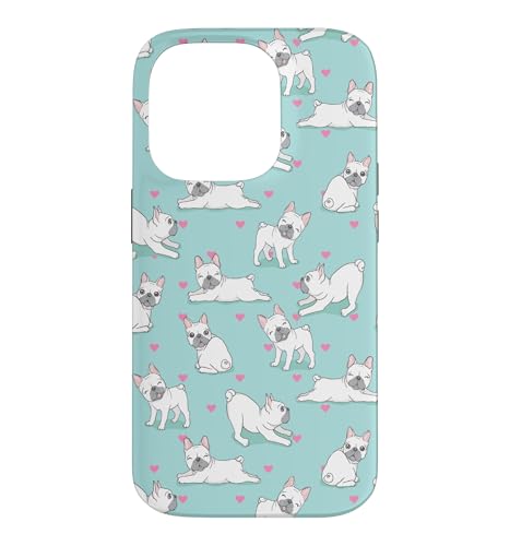 Womens Girls Kawaii Cartoon White Frenchie Lover Pattern �X�}�z�P�[�X iPhone 14 Pro �p