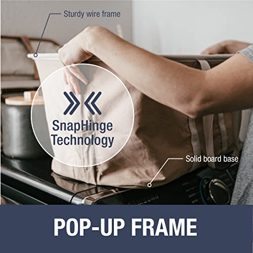 Clevermade Collapsible Fabric Laundry Basket - Premium Foldable Pop-Up Storage Bin - Space Saving Hamper Tote With Long Handles, 2 Pack, Mocha #TOP4