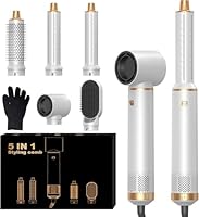 OKWRAP Haarstyler Hair Styler Set Hairstyler 5 in 1, Multistyler Haare mit FöhnRundbürste Warmluftbürste Automatischer Lockenstab Haarglätter Für Glätten, Trocknen, Volumen, Locken