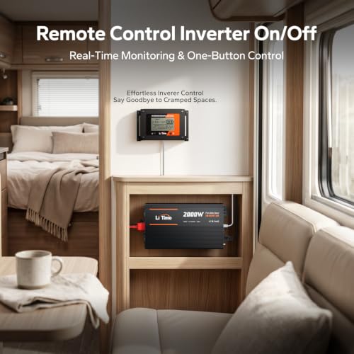 Image of LiTime 12V 2000W Pure Sine Wave Power Inverter, 4000W Surge Power for RVs