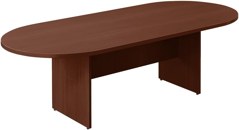 NBF 8 ft Conference Tables with Eight Seats - Laminate Conference Room Tables - Durable Office Meeting Table - Racetrack Training Tables for Brainstorming Collaboration Sessions (44"D x 95"W x 29.5"H,