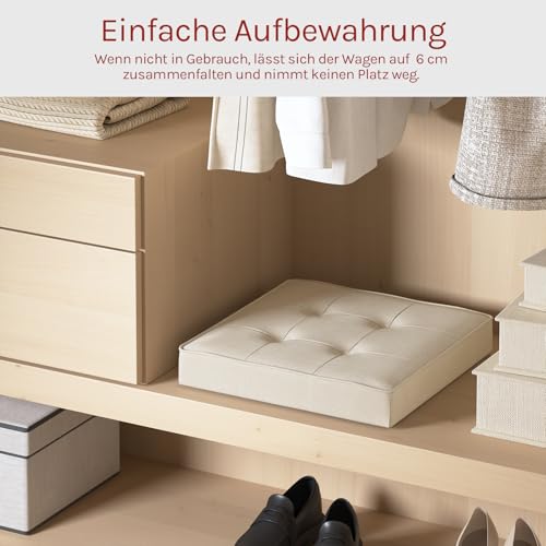 WOLTU Sitzhocker mit Stauraum Sitzwürfel Sitzbank Faltbar Truhen Aufbewahrungsbox, Deckel Abnehmbar, Gepolsterte Sitzfläche aus Leinen, 37,5×37,5x38CM(LxBxH), Beige, SH30cm - 7