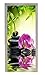 A.Monamour Adesivo Porta Autoadesiva Meditazione Yoga Zen Piante Verdi Fiori di Orchidea Rocce Pietre Acqua Scenario Naturale Vinile PVC Adesivi per Porte Interne 3D Pellicola Adesiva Sticker Murale