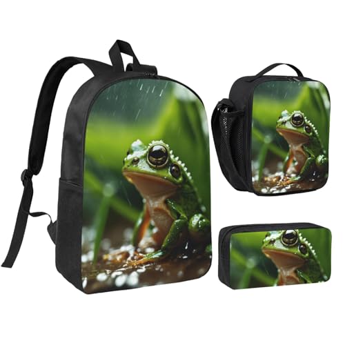 Sac à dos d'écolier imperméable motif grenouille pour protéger les livres scolaires