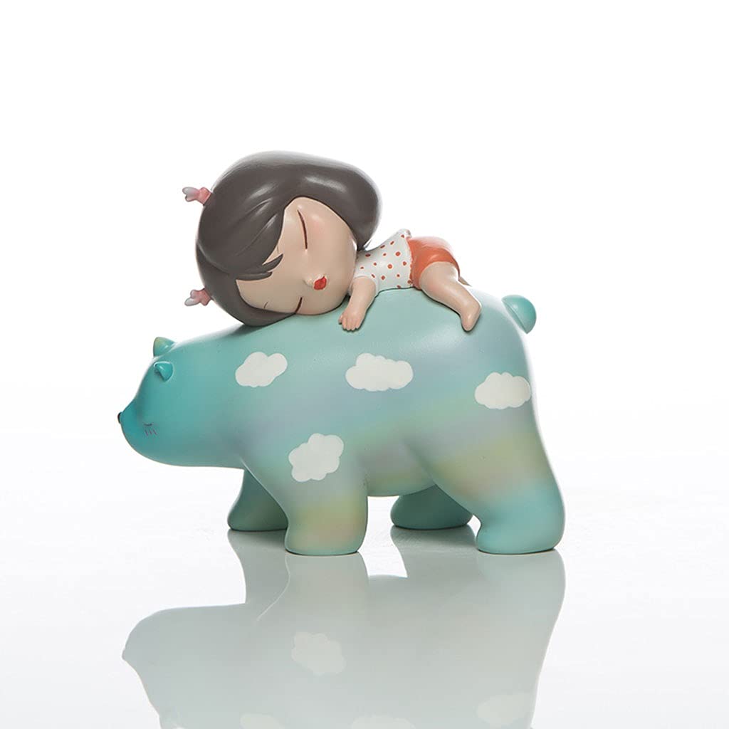 Sculpture Śliczne ręcznie malowane mała dziewczynka bajki dekoracji małe dekoracje domowe Dekoracje Desktopowe Cooler Cute Handmade prezenty Statue (Color : A)