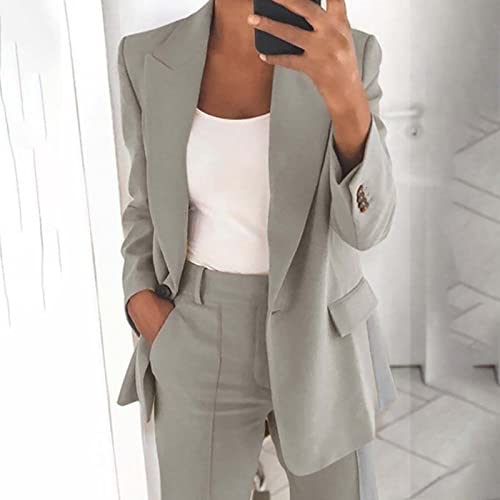 Blazer Sets Women 2 Piece Outfits Business Casual Outfits 2025 Dressy Casual Pant Suits Plus Size Wide Pants Suit Set2