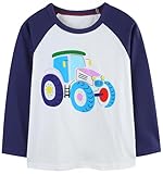 Frogwill Toddler Boys Excavator Long Short Sleeve Cartoon T Shirt Size 2-7 Years