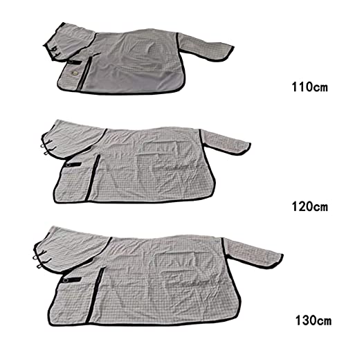 Horse Turnout Blanket Breathable Sweat-Absorbent Comfortable Horse Care Blanket with Neck Lightweight Cotton Rug Horse Equestrian Supplies (130cm) - Afbeelding 6