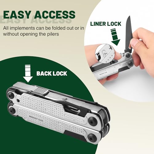 Image of MOSSY OAK 20-in-1 Multitool Pliers with Window Breaker, Stainless Steel